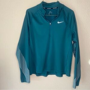 Nike Dri-FIT Teal Running 1/4 Zip Long Sleeve